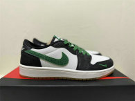 Authentic Air Jordan 1 Low Green/Black/White