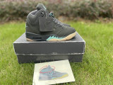 Authentic SoleFly x Air Jordan 5 Black/Aurora Green