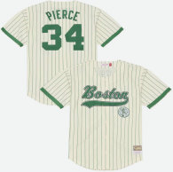 Men's Boston Celtics Paul Pierce Mitchell & Ness Cream Player Mesh Button-Front Jersey