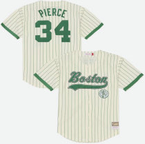 Men's Boston Celtics Paul Pierce Mitchell & Ness Cream Player Mesh Button-Front Jersey Men's Boston Celtics Paul Pierce Mitchell & Ness Cream Player Mesh Button-Front Jersey