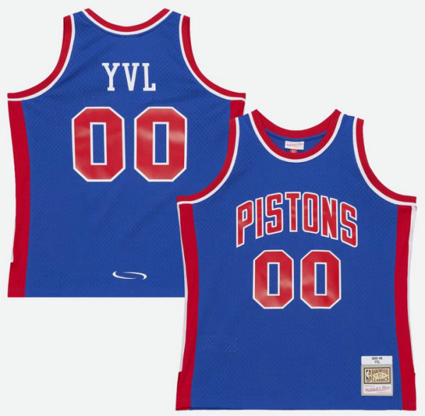 Men's Detroit Pistons Mitchell & Ness x Playboi Carti Blue 1995-96 Swingman Jersey