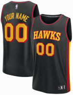 Men's Atlanta Hawks Fanatics Black Fast Break Custom Jersey - Statement Edition
