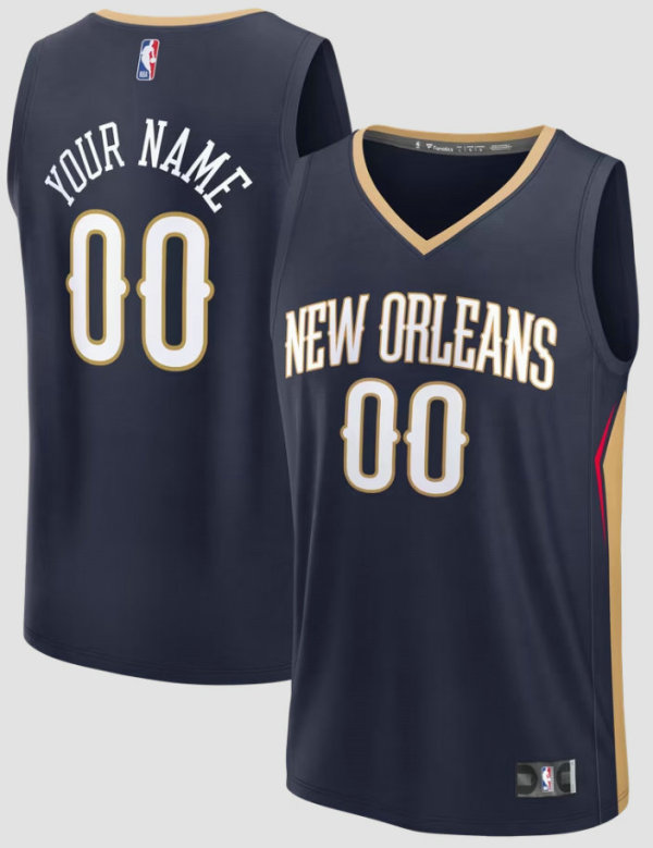 Youth New Orleans Pelicans Fanatics Navy Fast Break Custom Jersey - Icon Edition