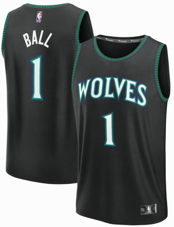 Men's Minnesota Timberwolves LaMelo Ball Fanatics Black Fast Break Jersey - Statement Edition