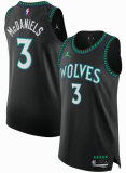 Unisex Minnesota Timberwolves Jaden McDaniels Jordan Brand Black Authentic Jersey - Statement Edition