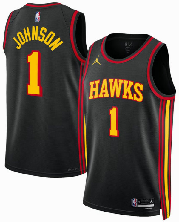 Unisex Atlanta Hawks Jalen Johnson Jordan Brand Black Swingman Jersey - Statement Edition