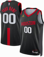 Unisex Houston Rockets Jordan Brand Black Swingman Custom Jersey - Statement Edition