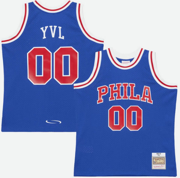 Men's Philadelphia 76ers Mitchell & Ness x Playboi Carti Royal 1996-97 Swingman Jersey