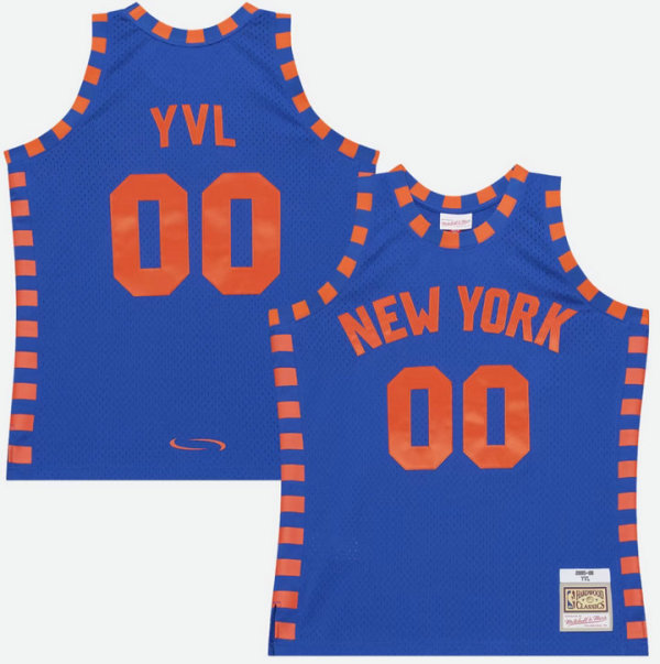 Men's New York Knicks Mitchell & Ness x Playboi Carti Blue 2005-06 Swingman Jersey